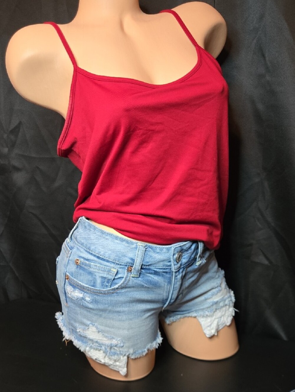 American Eagle Outfitters Denim Cutoff Shorts - Light Blue & Dark Blue - Picture 4 of 15